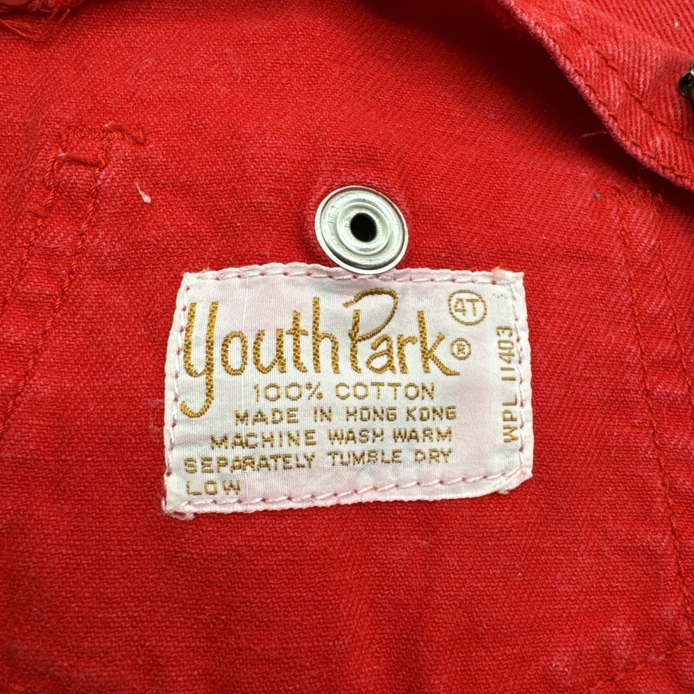 9-12  Months Vintage Kids Baby Red Overalls‎ Vestbak Youth Park - Picture 8 of 8